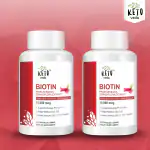 PACK OF 2 KETO VEDA Biotin Capsules for| Reducing hairfall| hair Regrowth| Healthy Skin & Nails