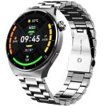 beatXP Vega X 1.43 inch (3.6 cm) Super AMOLED Display, One-Tap Bluetooth Calling Smart Watch, Metal Body, Rotary Crown, 466 * 466px, 500 Nits Brightness (Silver Metal Chain)