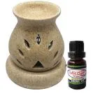 Mkd2 Rise Electric Ceramic Aroma Oil Diffuser Burner for Home Fragrance With 10 ml Jasmine Oil. (Mustard Matka)