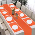 Lushomes Table Mat & Table Runner Set, Dining table mats 8 pieces in Size 13x19 Inches, 1 table runner 4 seater In Size 13x98 Inches, dining table accessories for home, For dining(Pack of 9, Orange)