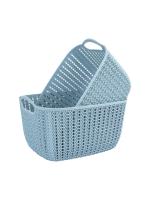 Market 99 Plastic Basket For Storage Laundry Fruit Vegetable Clothes For Dining Table Multipurpose 2 Pieces Storage Basket
