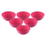 Kuber Industries Bowls | Plastic Dishwasher Safe Bowl | Serving Bowls | Bowls for Kitchen | Microwave Safe Bowls for Salad | Soup | Pasta | 1500 ML | Pack of 6 (Pink)