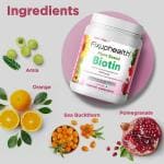 Fixuphealth Plant based Biotin Powder 10000 mcg For Hair Skin Nail 150 gram Strawberry Flavour