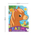 Farm Activity and Colouring Book- Die Cut Animal Shaped Book : Children Book Pages 48 Board Book Interactive & Activity Book by Dreamland Publications