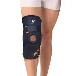 Flamingo Gel Bi-Axle Hinged Knee Brace Knee Compression Support Brace For Unisex Black, Size-L