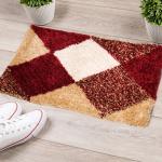 Faburaa Bathroom Mat for Outside Door, Used in Bathroom, Home (Vibrant Maroon, 45x72 Cm)