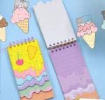 Radhya Accessories Cute Candy Colors Notepad for Girls Spiral Diary To Do list hard Cover 3D Embossed Ice Cream Planner for kids Birthday Gift (Pack of 1)