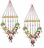 PINK SKY RVART COTTUN WINDCHIM Aluminium, Wood, Wood Windchime (18 inch, Multicolor)