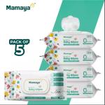 MAMAYA BABY WIPES/PACK OF 5 WITH LID/WITH ALOEVEERA