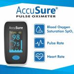 AccuSure YK011 Fingertip Oximeter,OLED Display, Audio Alarm measures, Oxygen Saturation, PulseRate