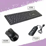 Zebion K500+ Hunk+ Pronto 101 Wired Keyboard, Mouse & USB HUB Combo Set (Black)