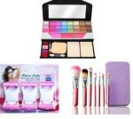 Lenon Beauty Make up kit 6155 & 7 High quality kitty make up brushes with box & Body razor for hair remover for men & women (13 Items in the set)