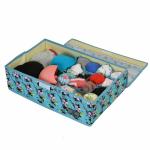 Yellow Weaves Undergarments Organizer/Foldable Storage Box (Rectangular, polyester, sky blue)