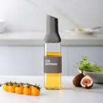 Eleven Rings Automatic Glass Oil Dispenser / Bottle 500 ml For Pouring Olive Oil, Vinegar, Soya Sauce etc For Cooking In Kitchen (Grey)