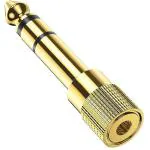 C & E Golden 3.5mm Female to 6.35mm Male Plug Stereo Audio Auxiliary Jack Converter Phone Converter