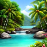 Love Creation A4 Size poster print for creative wall art- island-dreams-art-print-8503( Sticker)