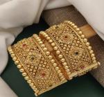 CHIRAG TRADER Alloy rajwada Diamond Gold-plated Kada (Size 2.6)-A9