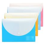 Shuban Double Pocket Document Folders Letter A4 Size File Envelopes with Label Pocket & Paste Button for School Home Work Office Organization (Double Pocket Bag (Standard)-6Pcs)