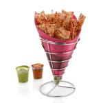 Urban Snackers Silver Stainless Steel Fries Cone Basket Stand