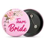 Zyozique Team Bride Badges for Bride, Family & Friends - Wedding Party Badges (Pack Of 12)