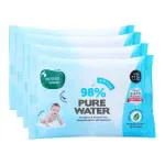 Mother Sparsh 98 Scented Water Cotton Plant Fabric Biodegradable Wipe 15 Pcs (Pack Of 4)