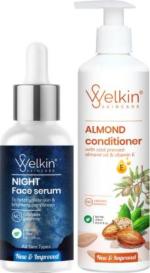 Welkin SKIN CARE Organic Night Face Serum and Almond Conditioner