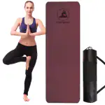 YOGTAPAS 6MM (EVA + TPE) Premium Yoga Mat for women men Anti-Skid Lightweight Easy to Carry & Fold, Easy to hold with Carry Bag (Proudly Made in India) (2Fts x 6Fts) (6mm Thickness) (Wine