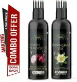 Desi Crew Onion Blackseed and Bhringraj Hair Oil for Skin, Body and Hair Care 100 ml Each