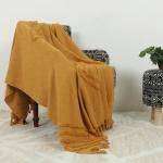 GRHAMOY Cotton Sofa Throw//Dohar for Sofa // Living Room // Home // Office Decor (Size : 130 X 170 Cms) ( orange )