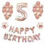 FANEX Solid Foil Rose Gold Decoration Combo (Pack of 24)