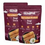 Gladful Sprouted Millet Ragi Dosa Mix - High Protein, Vegan, and 100% Gluten Free 400 G (Pack of 2)