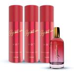 Signature HOT Deodorant Body Spray - 200 ml| For Men & Women| Powerful & Flamboyant|Long Lasting Scent |Fights body odour|Skin Friendly Deo|Everyday Use|Pack of 3 | Free 30ml Prefume