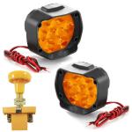 Eshopglee New Ypp High Power Heavy Duty Yellow Color 9 LED Fog Lights with Pull Push Switch for Bikes and Cars