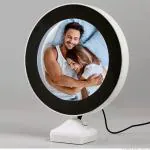 ZIG ZAG Magic Mirror Photo Frame Personalized Customized Photo Printed Photograph Photo Frame with LED Lights |Gift | Birthday |Anniversary (White, Plastic, 20 X 25 CM, Tabletop, Round, Framed)
