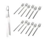 Blue Wonder Stainless Steel Roti Chimta Tong With Stainless Steel Fork Set and Multicolour, Pack of 2