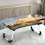 SATTVA Classy.Elegant.Stylish Multipurpose Printed Laptop Table | Study Table | Bed Table | Foldable and Portable | Wooden Table | Writing Desk | Portable Non Slip Legs Table_Taj Mahal