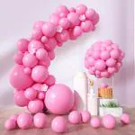 Party Propz Pink Rubber Balloons For Decoration (Set Of 50)