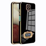 RJR Redmi Note 9 Pro Max | Redmi Note 9 Pro Electroplated Chrome 6D Back Case Cover | Gold Plated Frame | Slim Shock Proof | Soft TPU Case for Redmi Note 9 Pro Max | Redmi Note 9 Pro-Black