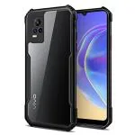Rakulo Back Cover for Vivo Y73, Eagle Case Hard PC Back Transparent Shock Proof Rubberized Case (Black)