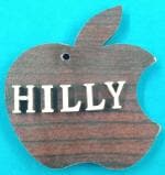 HIGAR Plastic Multicolor Wooden Apple Shape Name Personalised Key Chain Keychain - 3 Years And Up (Pack Of 50)