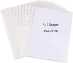 Shining Zon A4 Full Scape Legal Transparent Document Sleeves, Leaf Clear Certificates/Waterproof Sheet Protectors 11 Holes Punched Plastic Files Folder (Pack of 450 Sheets)