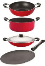 Nirlon 4 pcs of Non-stick Pot and Pans Cookware Set