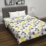 Divine Casa Cotton Breathable Dohar Double Bed 120 GSM Soft Cosy AC Blanket/Quilt for Light Winter - 205X120 Cm, Yellow and Grrey GB-2033-DD