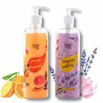 SNG Cosmetics Orange & Grapefruit Shower Gel+ Lavender and Waterlily Shower Gel Combo (Pack of 2)