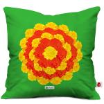 Indigifts Diwali Decoration Items Rangoli Design Green Cushion Cover 12x12 inches with Filler - Diwali Gift Items, Dipawali Gift Items, Dipawli Gifts, Deepawali Greetings, Deepavali Decoration