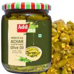 Add Me Chilli Pickle in Olive Oil 500gm, Hari mirch ka Achar in Olive Oil 500 gm Glass jar Grocery