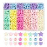 SANNIDHI 720Pcs Beads For Jewellery Making Kit, Candy Color Acrylic Beads Set For Girls, Cute Heart Star Round Pastel Beads For Jewelry Necklace Friendship Bracelet Making Diy Craft