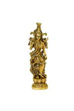 Bhimonee Decor Golden Brass Black Antique Finish Krishna Idol14 inch (3420g)