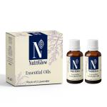 NutriGlow Lavender Essential Oil for Stress Relief, Hair Growth, Promotes Clear Skin, 100% Natural, 30ml Each (Pack of 2)