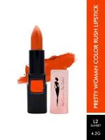Pretty Woman Long Lasting Color Rush L02 Sunset Creamy perfectly matte Finish Dark Orange Lipstick, 4.2g
